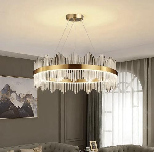 ثريا كريستال مودرن بحزام ذهبي لون الإنارة 3 إضاءات...