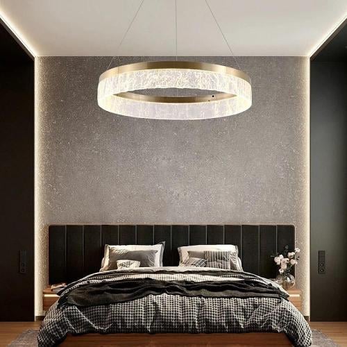 ثريا مودرن ذهبي زيتي 3 اضاءات 30 واط قطر 60 سم