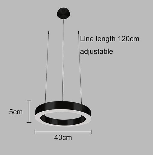 نجف مودرن أسود مع لون إنارة أصفر 25 واط قطر 40 سم
