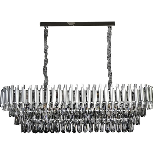 ثريا كريستال مستطيل فضي قطر 100.35 سم