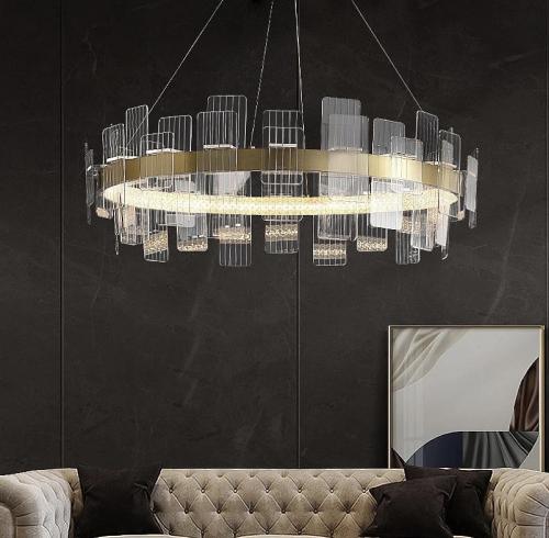 ثريا مودرن ذهبي لون الإنارة 3 إضاءات قطر 28*80 سم...