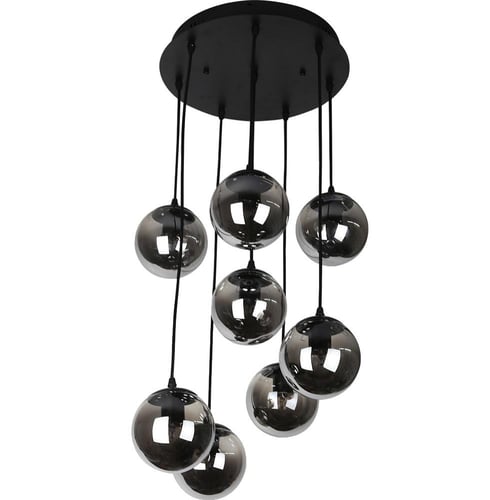 إضاءة علاقي زجاجي مودرن ثماني أسود