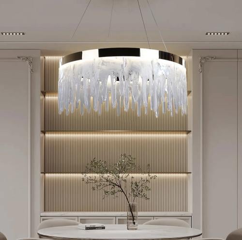 ثريا مودرن ذهبي فاخر لون الإنارة أصفر 75 واط قطر 8...