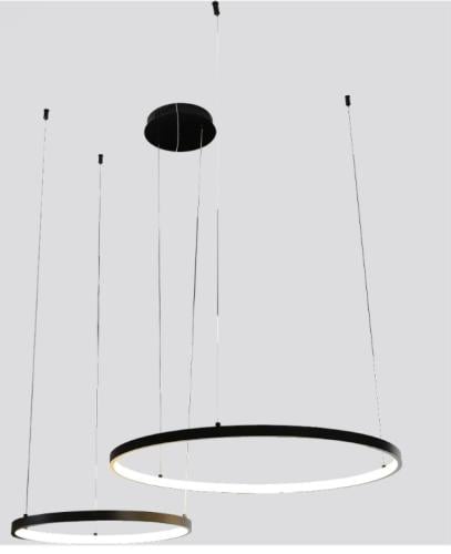 نجف مودرن أسود حلقتين لون الإنارة 3 إضاءات قطر 40...