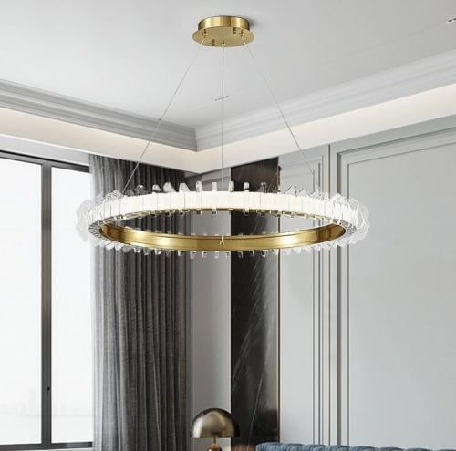 ثريا مودرن ذهبي فاخر لون الإنارة أصفر 85 واط قطر 8...