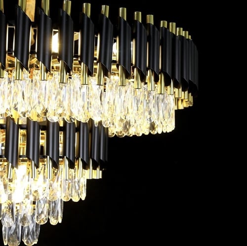 ثريا كريستال دورين أسود مع ذهبي قطر 80 سم