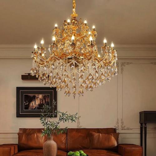 ثريا شمعدان دورين ذهبي فاخر قطر 125 سم