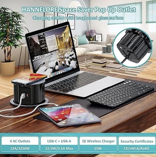 3 أفياش ثلاثي أسود مع يواس بي + تايب سي + شاحن لاس...