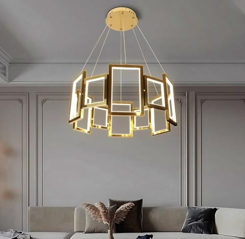 ثريا مودرن ذهبي لون الإنارة أصفر قطر 60 سم 125 واط