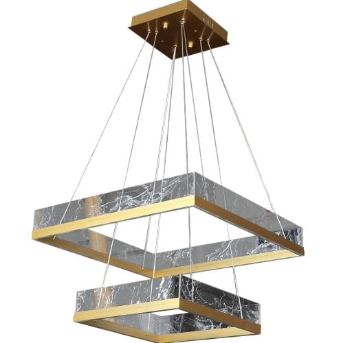 نجف مودرن فاخر ذهبي مع رمادي رخامي دورين 3 اضاءات...