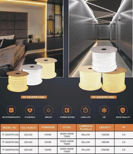 شريط إضاءة مخفية جبس بورد ستريب لايت لون شمسي كريم...