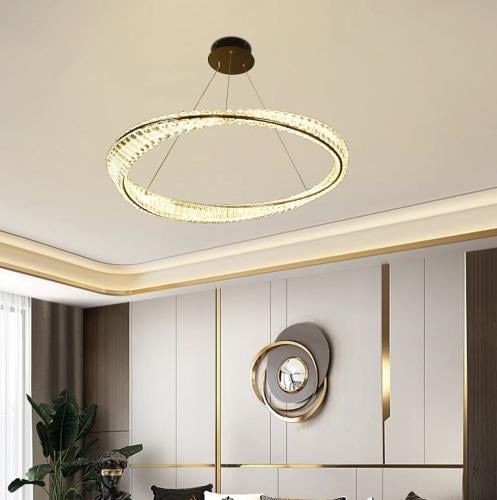 ثريا هيمن مودرن ذهبي مع لون إنارة 3 إضاءات متغيرة...