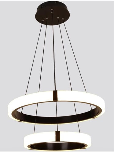 نجف مودرن أسود حلقتين 3 اضاءات 115 واط