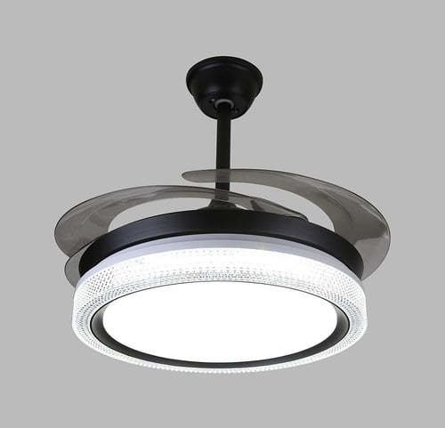 مروحة السقف القابلة للطي أسود لون الانارة 3اضاءات...