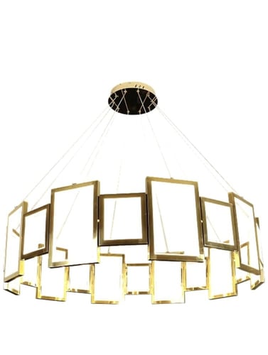 ثريا مودرن ذهبي لون الإنارة أصفر قطر 100 سم 165 وا...