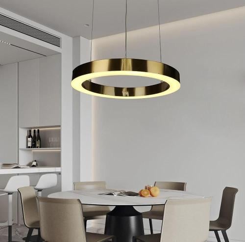 نجف مودرن ذهبي مع لون إنارة أصفر 25 واط قطر 40 سم