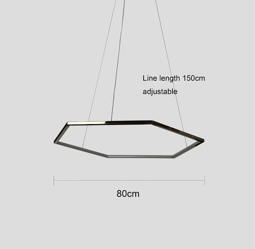 نجف مودرن ذهبي سداسي قطر 80 سم الإنارة 42 واط أصفر