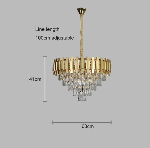 ثريا كريستال ذهبي قطر 60 سم