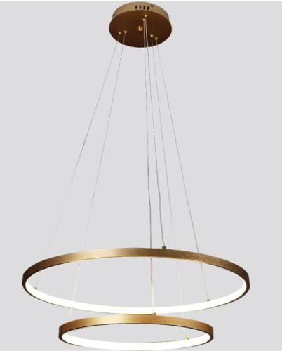 نجف مودرن ذهبي حلقتين لون الإنارة 3 إضاءات قطر 40...