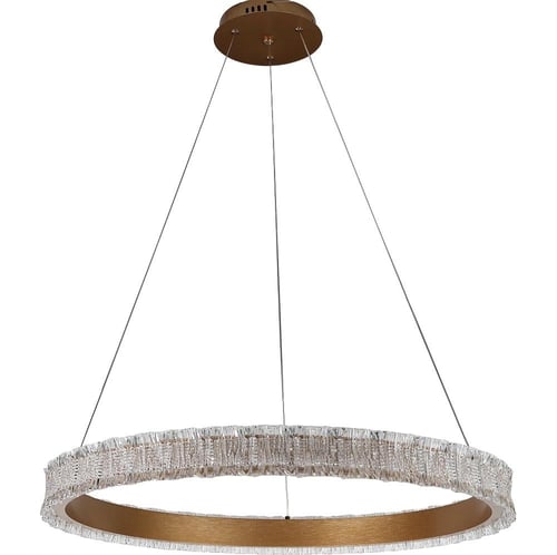 ثريا مودرن ذهبي مع لون إنارة أصفر 60 واط قطر 80 سم