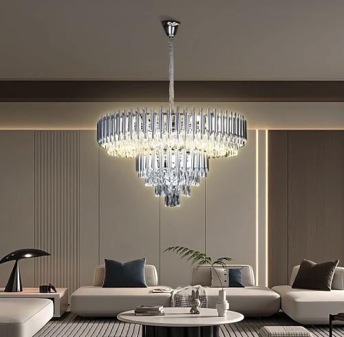 ثريا كريستال دورين فضي قطر 80 سم