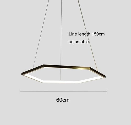 نجف مودرن ذهبي سداسي قطر 80 سم الإنارة 42 واط أصفر