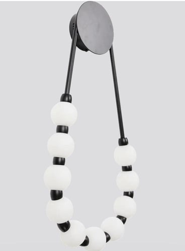 ابليك جداري مودرن أسود فاخر شكل عقد قطر 60 سم إنار...