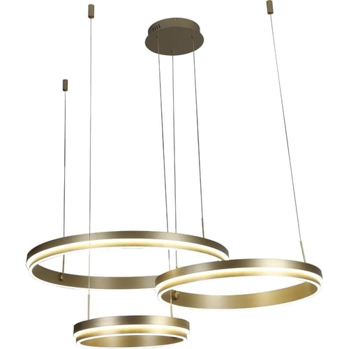 نجف مودرن ذهبي 3 حلقات لون الإنارة 3 إضاءات قطر 80...