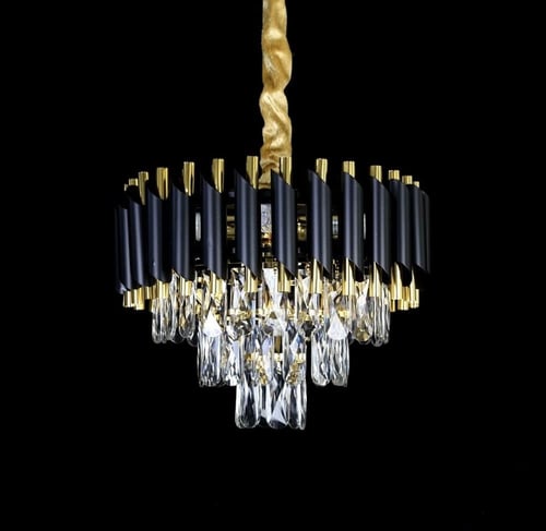 ثريا كريستال أسود مع ذهبي قطر 40 سم