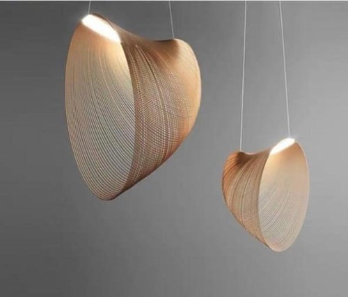 نجف مودرن نسيج إضاءة أصفر 18 واط قطر 60 سم