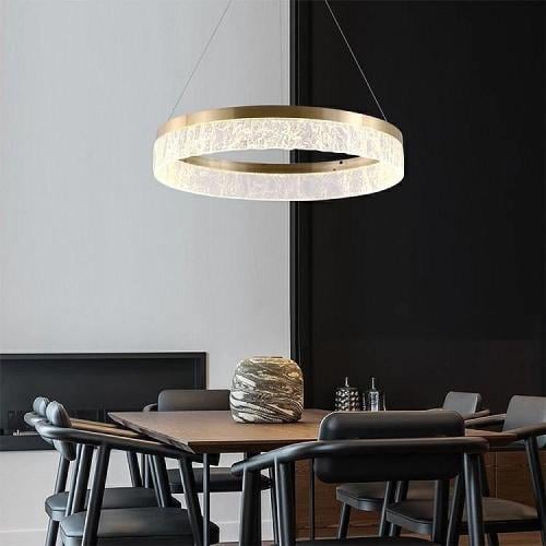 ثريا مودرن ذهبي زيتي 3 اضاءات 36 واط قطر 80 سم