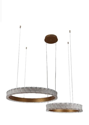 ثريا مودرن حلقتين ذهبي مع لون إنارة أصفر 75 واط قط...