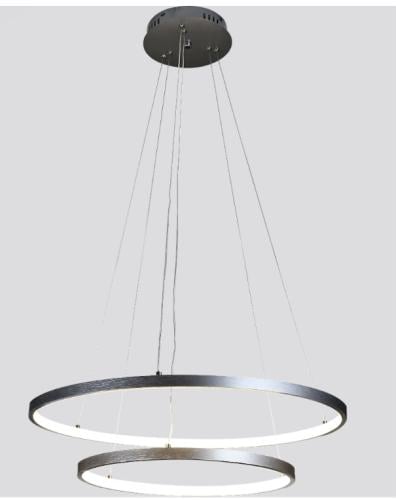 نجف مودرن فضي حلقتين لون الإنارة 3 إضاءات قطر 40 *...