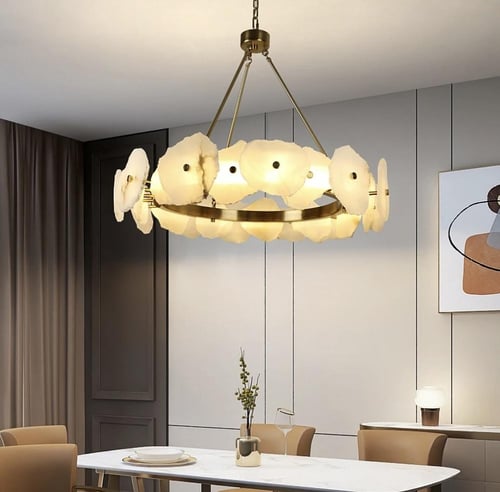 ثريا مودرن ذهبي رخامي لون الإنارة 3 إضاءات قطر 16....