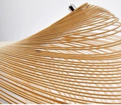 نجف مودرن نسيج إضاءة أصفر 18 واط قطر 60 سم