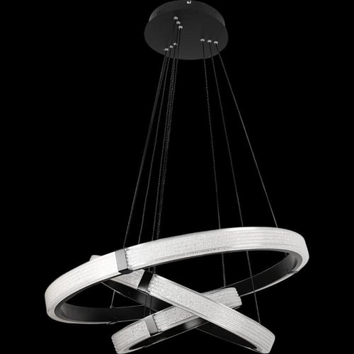 نجف مودرن أسود 3حلقات 3 اضاءات 225 واط