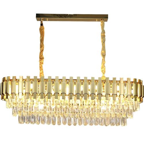 ثريا كريستال مستطيل ذهبي قطر 100.35 سم