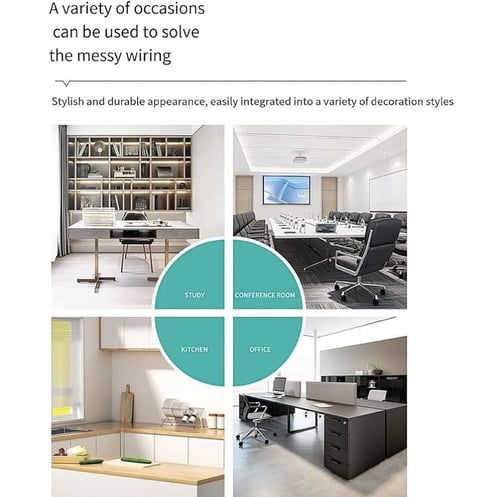 3 أفياش ثلاثي أسود مع يواس بي + تايب سي + شاحن لاس...