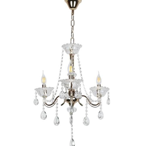 ثريا شمعدان ذهبي فاخر 3 لمبات