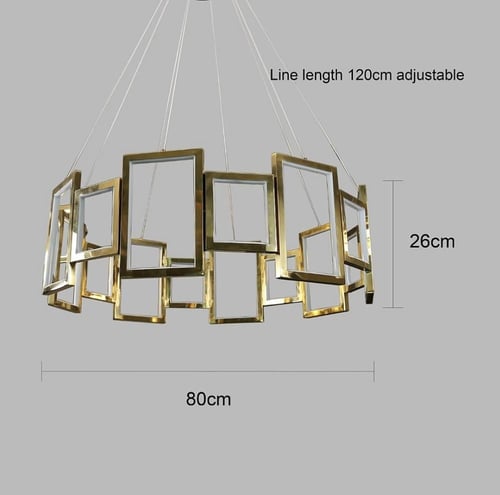 ثريا مودرن ذهبي لون الإنارة أصفر قطر 80 سم 135 واط