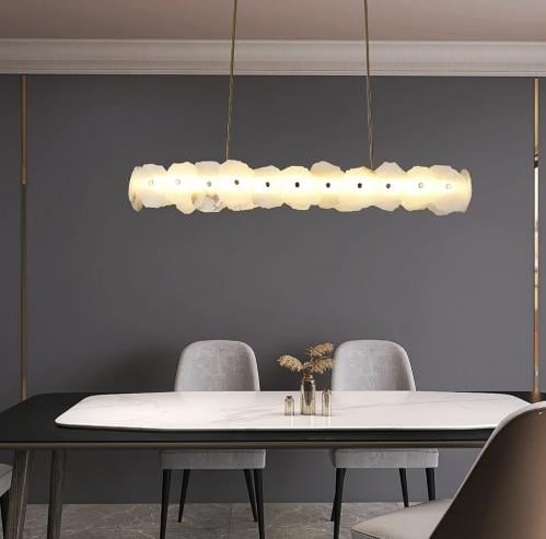 ثريا مودرن ذهبي رخامي مستطيل لون الإنارة 3 إضاءات...