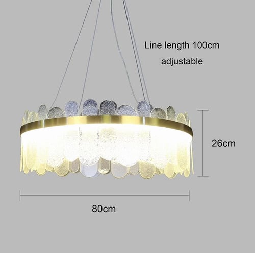 ثريا مودرن بحزام ذهبي لون الإنارة 3 إضاءات قطر 80...