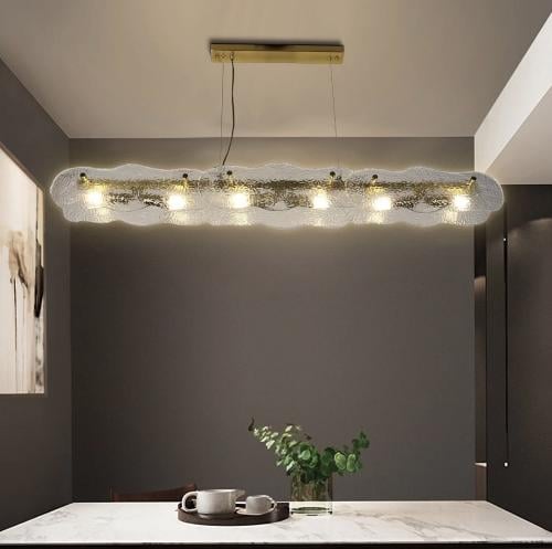 ثريا مودرن مستطيل ذهبي فاخر قطر 60 سم