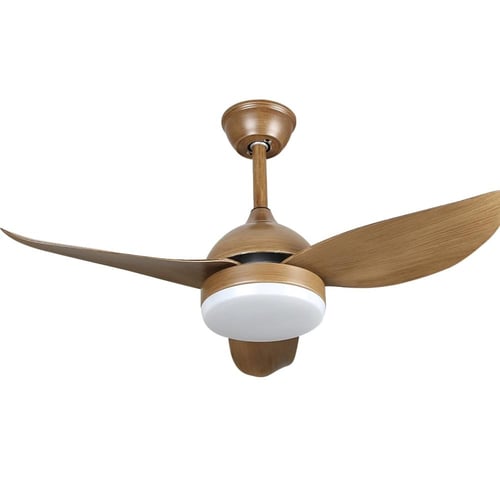 مروحة سقف مودرن مع غطاء خشبي لون الانارة 3اضاءات