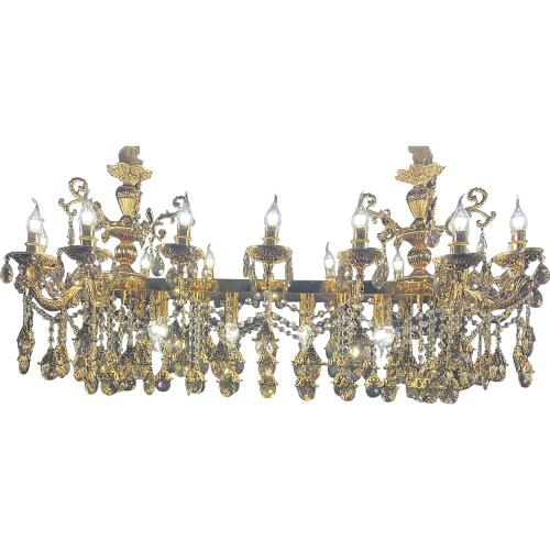 ثريا شمعدان مستطيل ذهبي فاخر قطر 125 سم