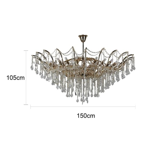 ثريا شمعدان ذهبي فاخر قطر 150سم