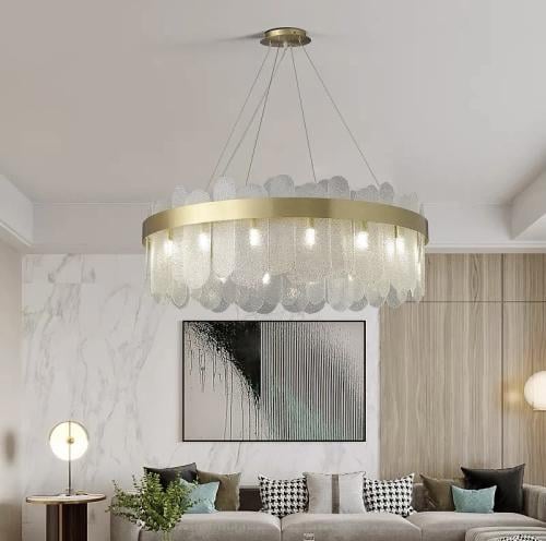 ثريا مودرن بحزام ذهبي لون الإنارة 3 إضاءات قطر 80...