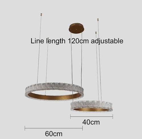 ثريا مودرن حلقتين ذهبي مع لون إنارة أصفر 75 واط قط...