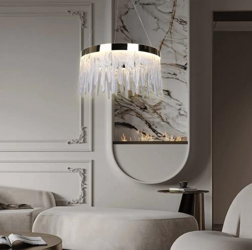 ثريا مودرن ذهبي فاخر لون الإنارة أصفر 55 واط قطر 6...