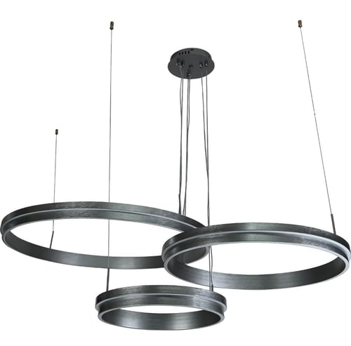 نجف مودرن فضي 3 حلقات لون الإنارة 3 إضاءات قطر 80*...